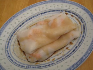 cheong fun with shrimp