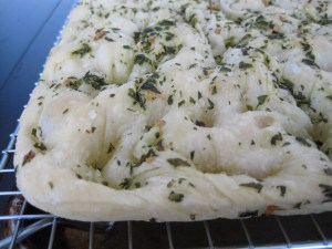 baked herbed focaccia
