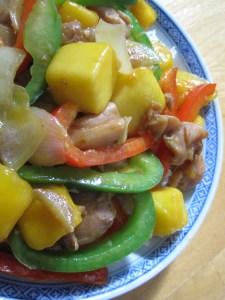 mango chicken stir fry peppers
